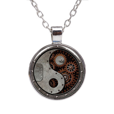 

Time Gemstone Retro Punk Necklace Fashion Creative Taiji Pendant Necklace