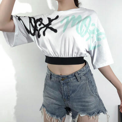 

2019 New Women&39s Short Sleeve T-shirt Loose Sweatshirt Crop Top Casual Pullover Tops US