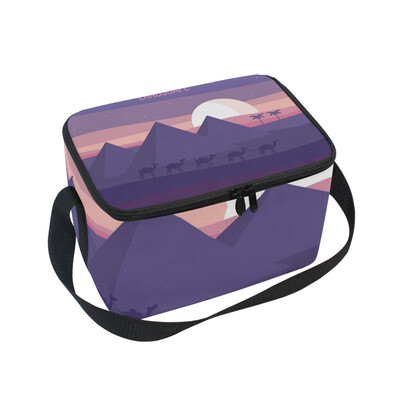 

Lunch Box Insulated Lunch Bag Large Cooler Desert Landscape Tote Bagfor Kids Men Women
