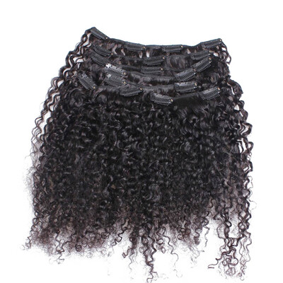 

Dolago 3B 3C Kinky Curly Clip In Human Hair Extensions Full Head Sets 100 Human Natural Hair Clip Ins Indian Hair
