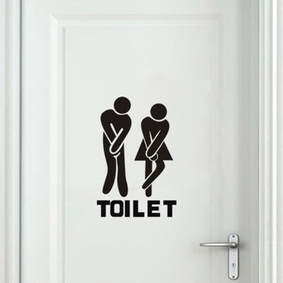 

〖Follure〗Door WC Vinyl DIY Toilet Stickers Removable Home Decor Mark Stickers