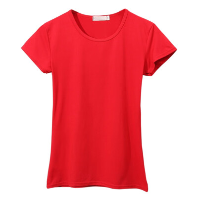 

Womens O neck Short Sleeve T-Shirt Female Solid Color Summer Casual Shirt Slim T-Shirt For Lady