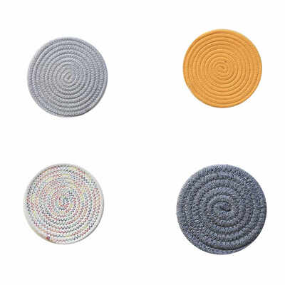 

Cotton Cord Weaving Placemat Kitchen Dinner Table Pad Heat-resistant Place Mats Round Coasters
