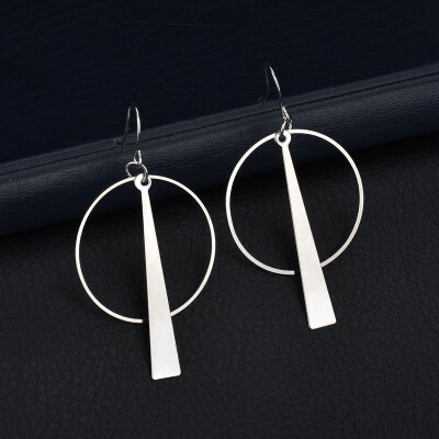 

2019 latest design brand creative geometric circle earrings wild long earrings for women