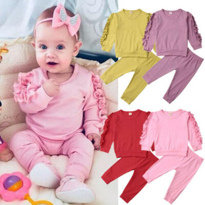 

US Toddler Baby Kids Girl Clothes Top T-shirt Pants Leggings Outfits 3PCS Sets