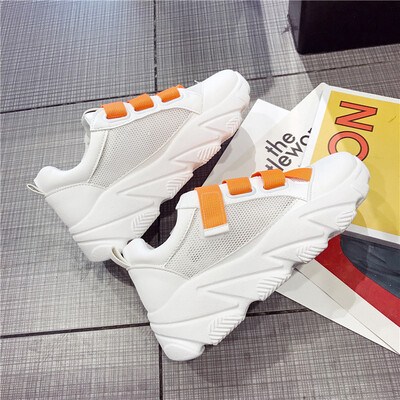 

Europe Station New Candy-colored hook&loop Thick-soled Sponge Cake Ventilated Torre Shoes Sneakers Small White Shoes Net Red W