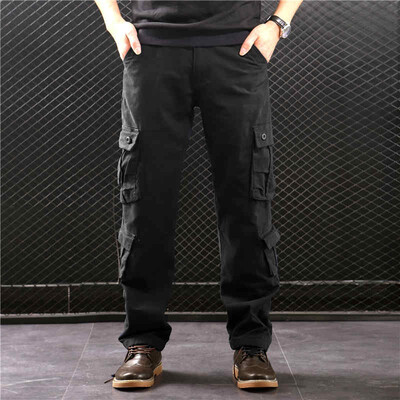 

SQSI mens summer trousers loose casual pants loose tight waist multi-pocket pants thin section 4937