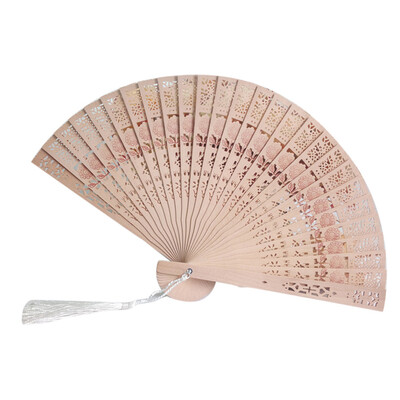 

〖Follure〗Wedding Hand Fragrant Party Carved Bamboo Folding Fan Chinese Style Wooden