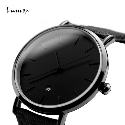 

The festival gift Enmex designed a simple canvas black wrist watch with a light two-pin cold watch