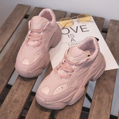 

2019 lace-up platform shoes muffin sneakers womens new womens shoes pink casual shoes ins Joker Torre shoes