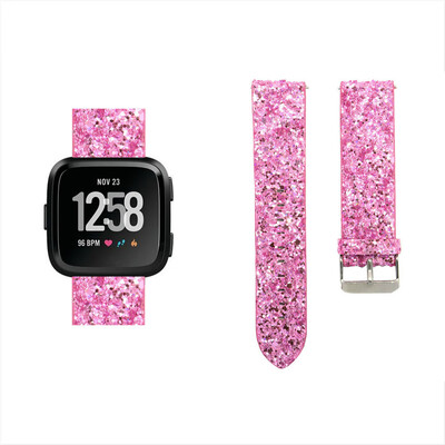 

〖Follure〗Bling Glitter Leather Wrist Strap Replacement Strap Watch Band For Fitbit Versa
