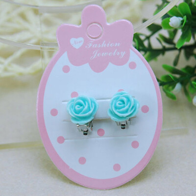 

2pcs Kawaii Fake Non-Piercing Rhinestone Clip-On Earrings Chic Baby Girls Gift