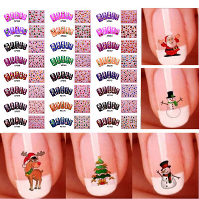 

〖Follure〗50PC New Nail Art Sticker Water Transfer Stickers Christmas 3D Decoration Flower