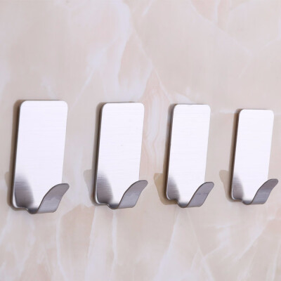 

〖Follure〗Stainless Steel Home Kitchen Wall Door Sticky Self Adhesive Hook Hanger Holder