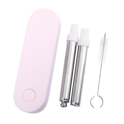 

Reusable Collapsible Telescopic Straws Metal Straw with Brush Storage Box