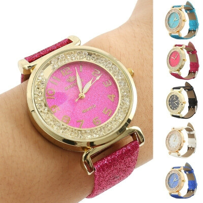 

Europe&the United States new trendy watch fashion shiny leather quicksand diamond watch