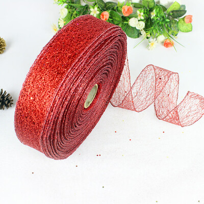 

Siaonvr New 10m Messy Net Lock Dusting Christmas Ribbon Christmas Tree Decoration Ribbon