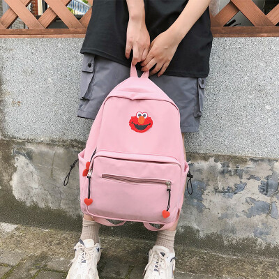 

Ins wind girl bag female 2019 new fashion canvas backpack Korean version of the high-capacity high school student backpack