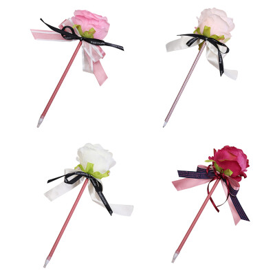 

Rose Bowknot Ballpoint Pen Simulation Flowers Writing Wedding Advertising Signature Pens Supplies