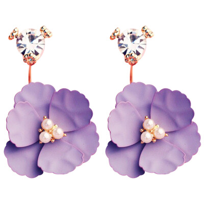 

Camellia Earrings Enamel Flower Studs Accessories Elegant Fashion Jewelry