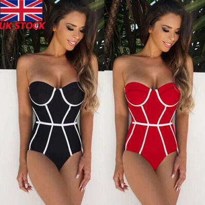 

Women Swimming Costume Push Up Padded Swimwear Bikini Swimsuit Monokini UK STOCK