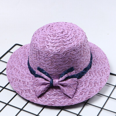 

Straw Hat Lady summer sunshade eaves basin hat seaside holiday two-color bow knot sunscreen sunhat leisure fisherman hat