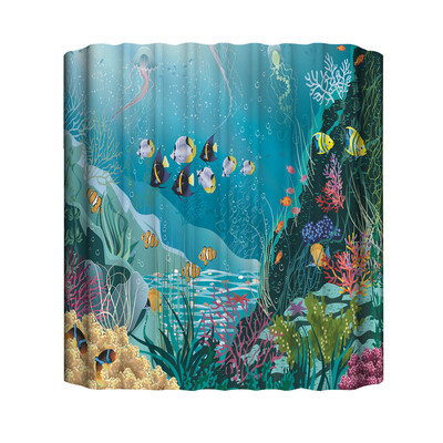 

Toponeto New Waterproof Shower Curtain with 12 Hooks 3D Printed Bathroom Polyester