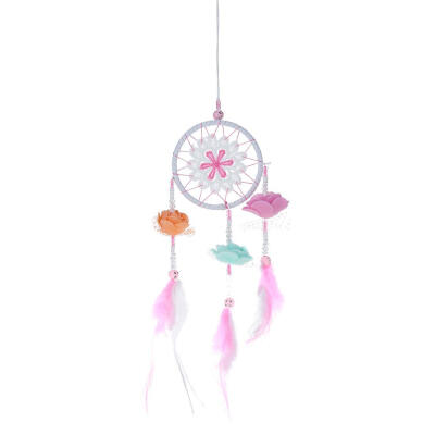 

Dreamy Pink Feather Dream Catcher Net Bead Dreamcatcher Home Car Decoration