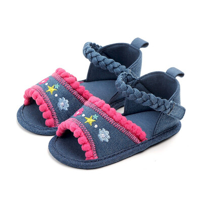 

Summer Baby Girls Sandals Breathable Anti-Slip Baby Shoes Floral Print Sandals Toddler Soft Soled Princess Sandals