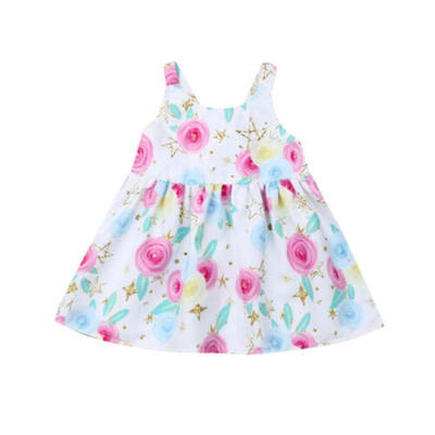 

US Stock Newborn Infant Baby Girls Floral Casual Summer Dress Sundress Clothes
