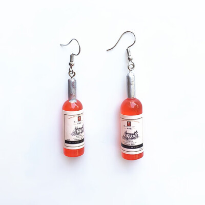 

Funny Simulation Wine Bottle Earrings Personality Punk Earrings Gift Trendy