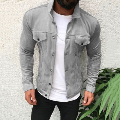

Toponeto Mens Button Autumn Winter Military Outwear Pure Color Breathable Coat