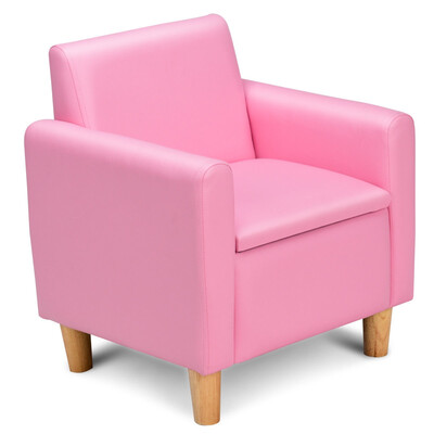 

Single Kids Sofa Armrest Chair w Storage Box-Pink