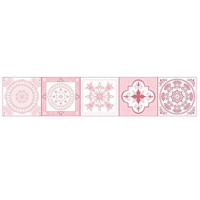 

European Retro Flower Pattern Self-adhesive Tiles Wall Stickers Home Decals