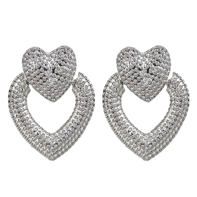 

EK517 European Brand Statement Jewelry Hollow Heart Earrings Geometric Metal Earrings for Women Za Gold Vintage Earrings Punk