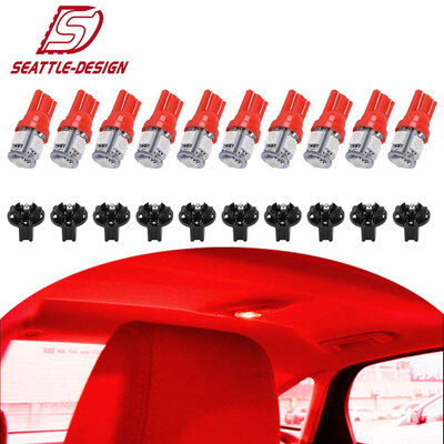 

10x Red T10 PC194 LED Bulb Instrument Panel Dash Interior Light Twist Sockets