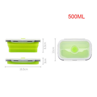 

Silicone Food Portable Lunch Box Bowl Bento Boxes Folding Collapsible Storage