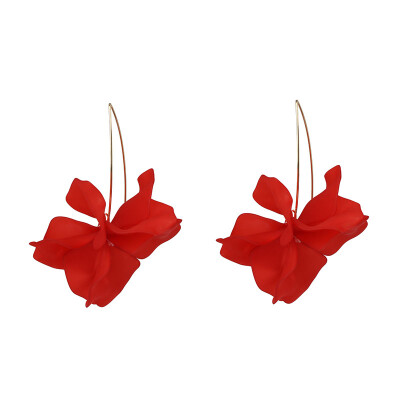 

2019 Fashion colorful Resin Flower Long Earrings Bohemia Handmade Petal Dangle Earrings For Women ZA Jewelry Gift