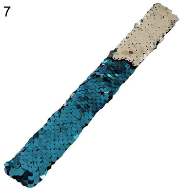 

Fashion Sequins Pat Slap-on Circle Unisex Bracelet Wristband Party Prop Gift