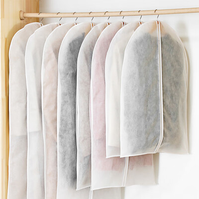 

Additives dust cover non-woven clothes storage bag transparent hanging clothes bag clothing dust bag clothing cover coat dust jacket clothes zipper large medium&small three loaded WGS-1513