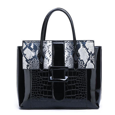

Ladies Shoulder Handbag PU Leather Snake Top-handle Bag Large Shopping Tote