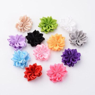 

Handmade Ribbon Woven Costume Accessories Flower Mixed Color 3540x56mm about 12pcsset