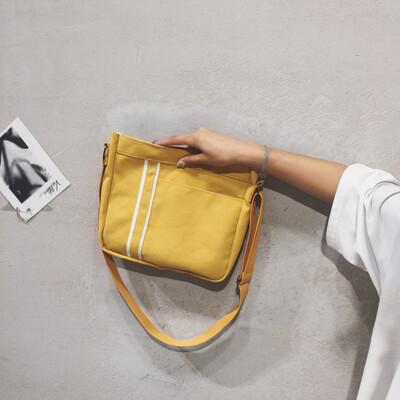 

Tailored Female Canvas Bag Student Large Capacity Shoulder Messenger Bag Small Square Bag