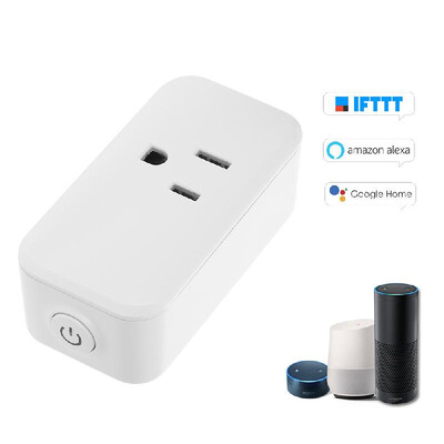 

Mini WIFI Smart Socket Compact Size Rectangle Style with Bulgy OnOff Button Smart Alexa Outlet Support APP Remote Control Timing