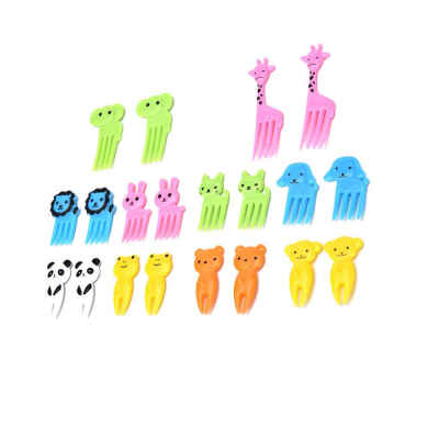 

10pcs Animal Fruit Fork Mini Cartoon Children Snack Cake Dessert Food Fruit Pick Toothpick Lunches Decor Random Color