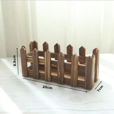 

Gobestart Brown Fence Wood Flower Cute Vase Pots Planter Simulation Home Garden Decoration