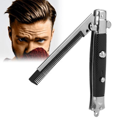 

〖Follure〗Hair Brush Spring Pocket Oil Hair Comb Folding Shaver Looking Automatic Push