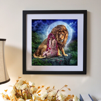 

30 x 30cm Animal lion&Happy Easter Letters Full Diamonds Painting by Number Kits for Adults&Children Wall Art Decor