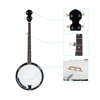 

Ktaxon New Top Grade Exquisite Professional Wood Metal 5-string Banjo