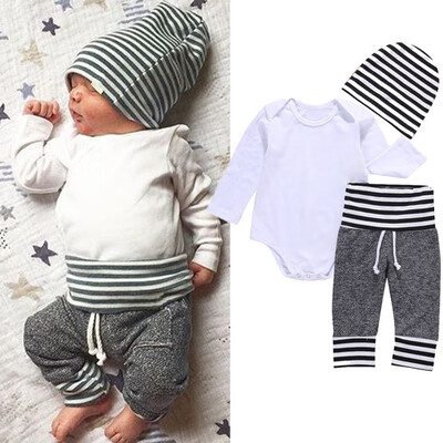 

Toddler Kids Baby Boys Girls Clothes Set Outfit T-shirt Hat Tops Pants 3PCS Casual Set Clothes
